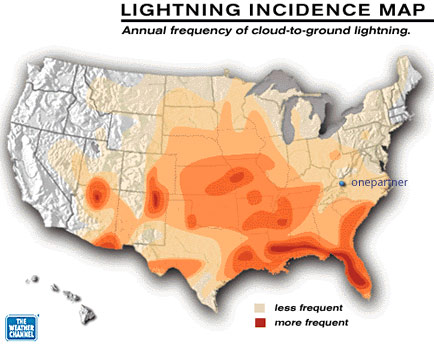Weather Channel's Top 5 Lightning-Prone States